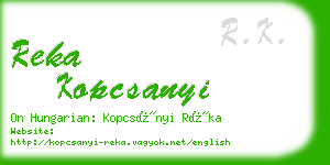 reka kopcsanyi business card